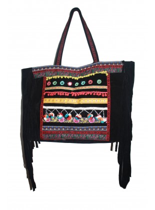 Multicolor lace embellished bag